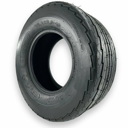 Rubbermaster 20.5x8.0-10 205/65D10 Highway Rib 10 Ply Tubeless High Speed Trailer Tire 489102